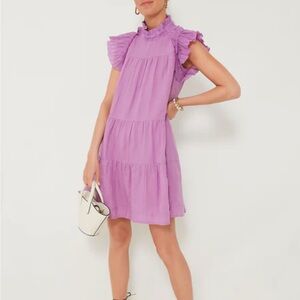 Sea New York 
Lavender Micah Solid Ramie Flutter Sleeve Dress